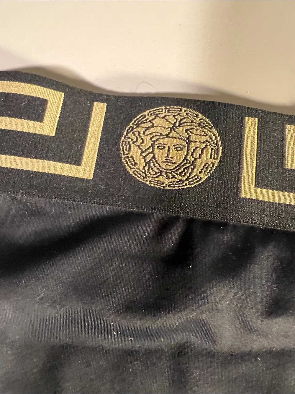 Versace Black and Gold Swim Briefs with Greek Key - Picture 3 of 4